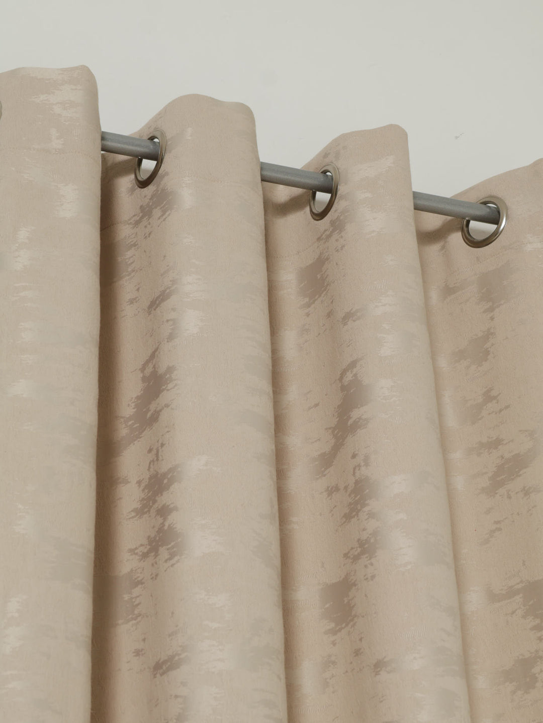 Eyelet Lined Jacquard Marble Curtain - Taupe