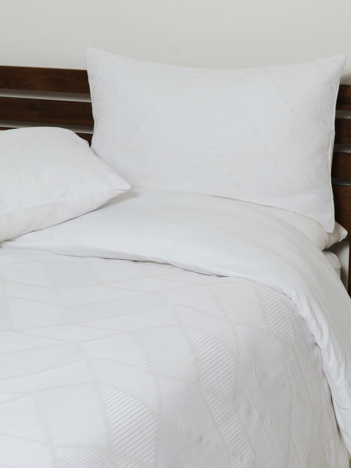 Waffle Geo White Duvet Set