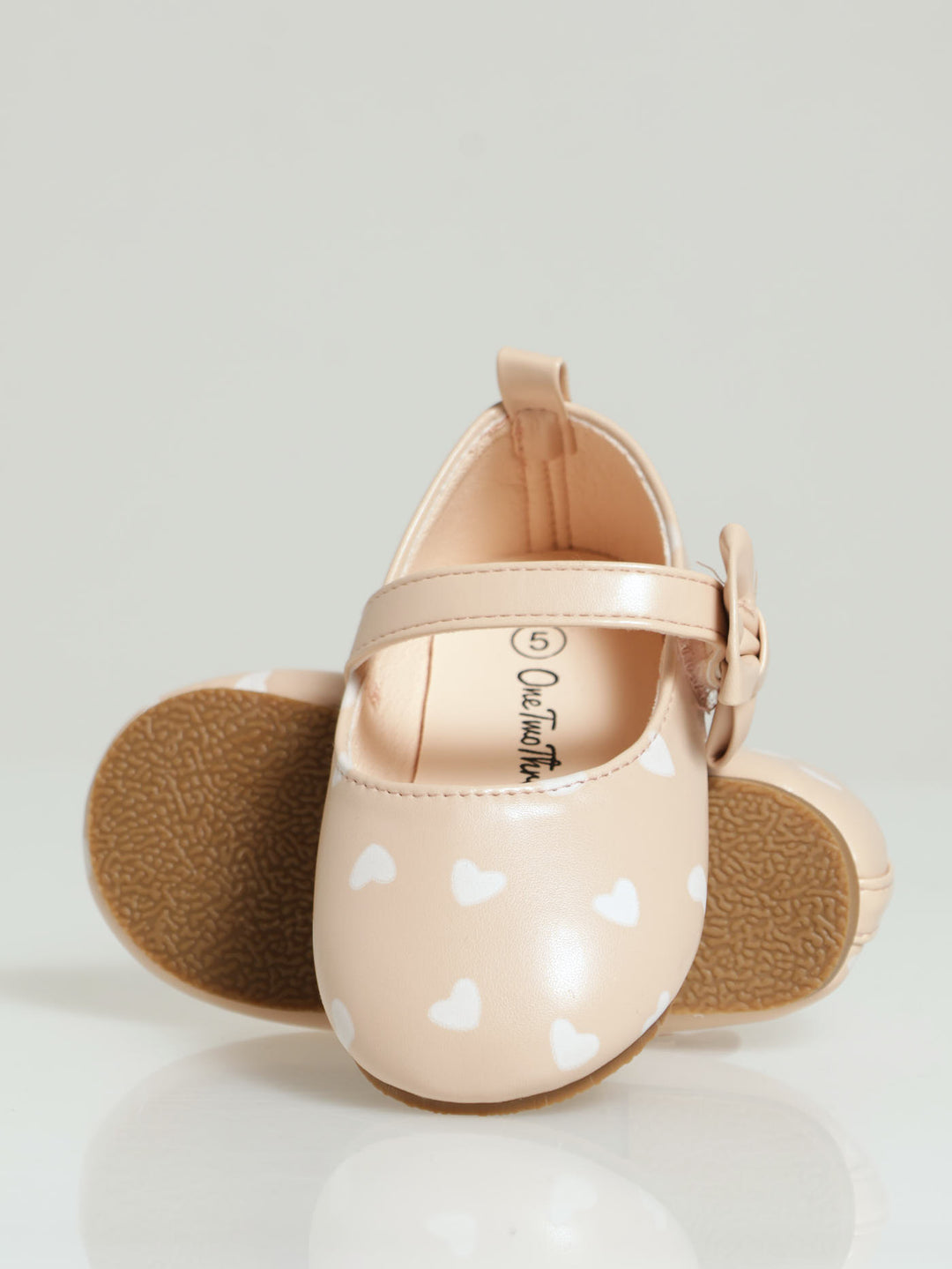 Baby Girls Heart Pumps - Beige