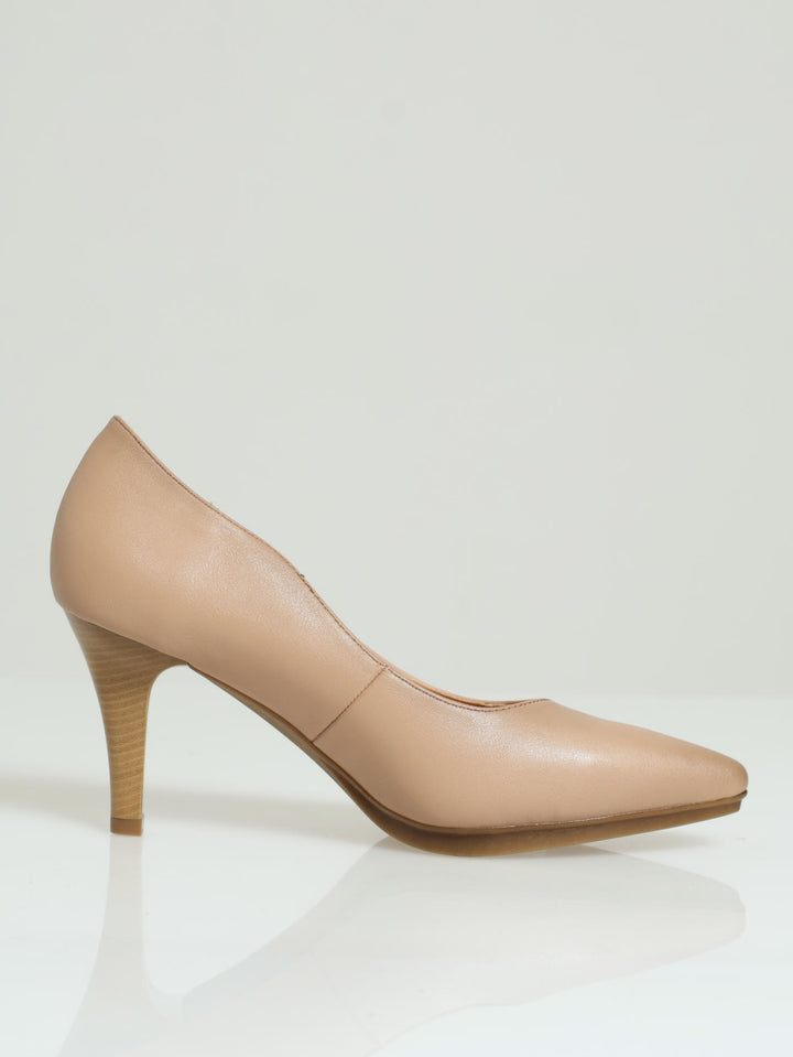 Soft Phillipa Pointed Toe Court Heel - Nude