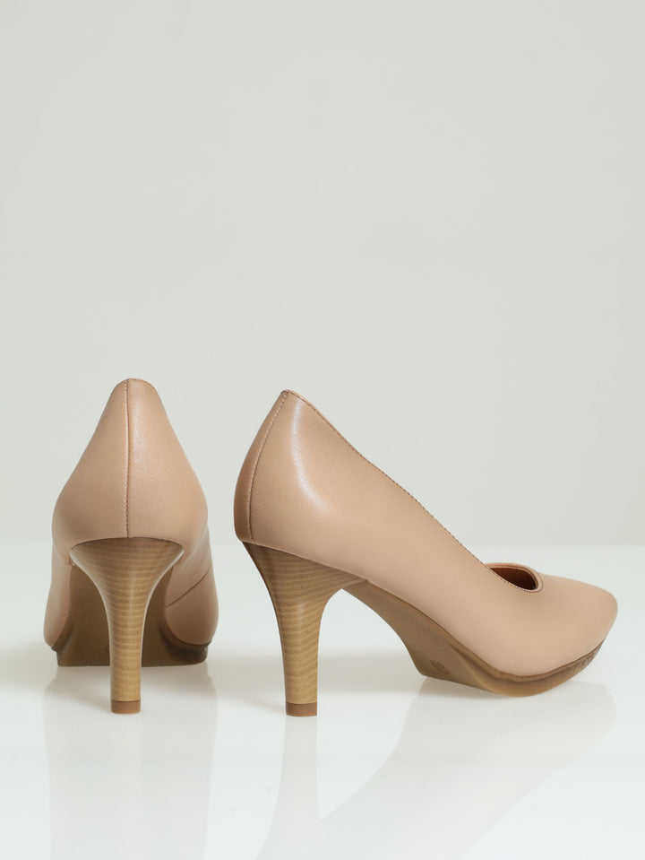 Soft Phillipa Pointed Toe Court Heel - Nude