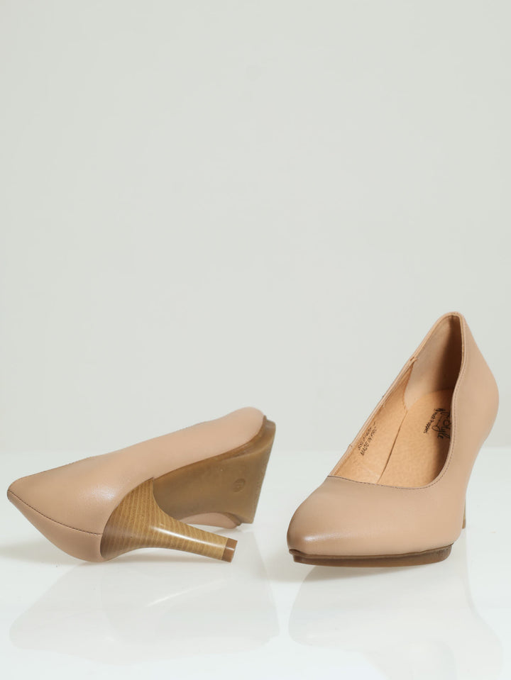 Soft Phillipa Pointed Toe Court Heel - Nude