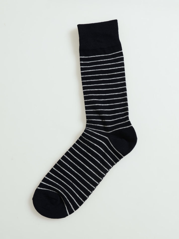 Stripe Fashion Single Socks - Navy