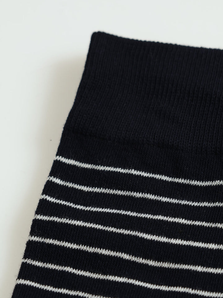 Stripe Fashion Single Socks - Navy