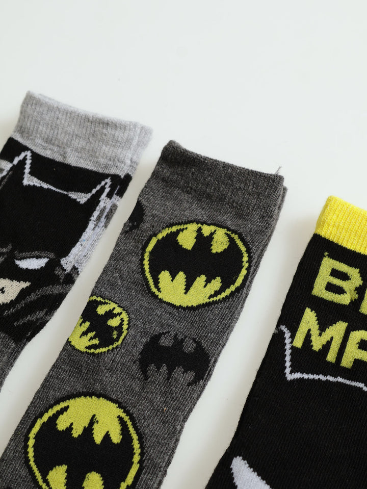 Pre-Boys 3 Pack Batman Socks - Black