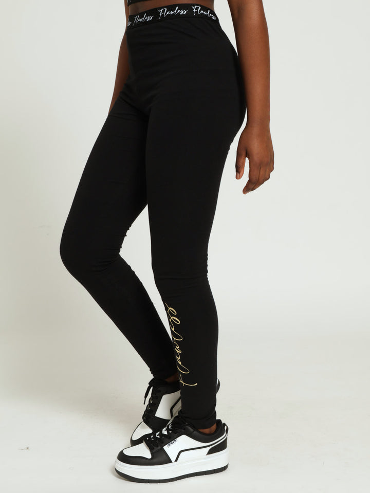 Girls Flawless Expo Leggings - Black