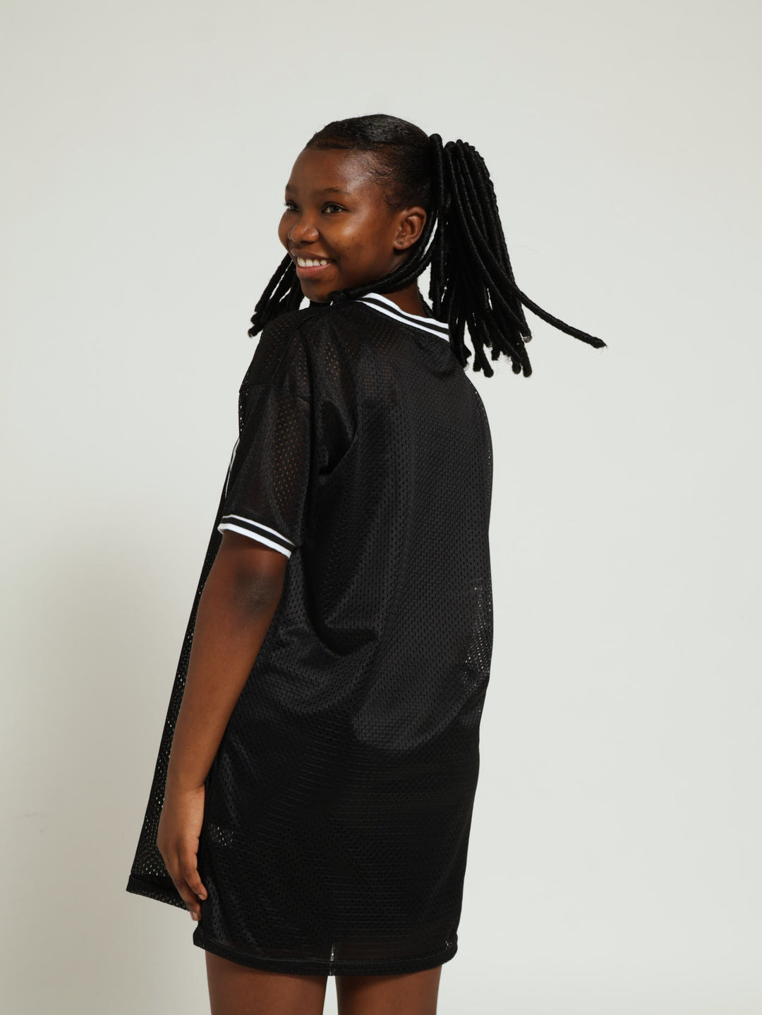 Girls Sporty Airtex Dress - Black