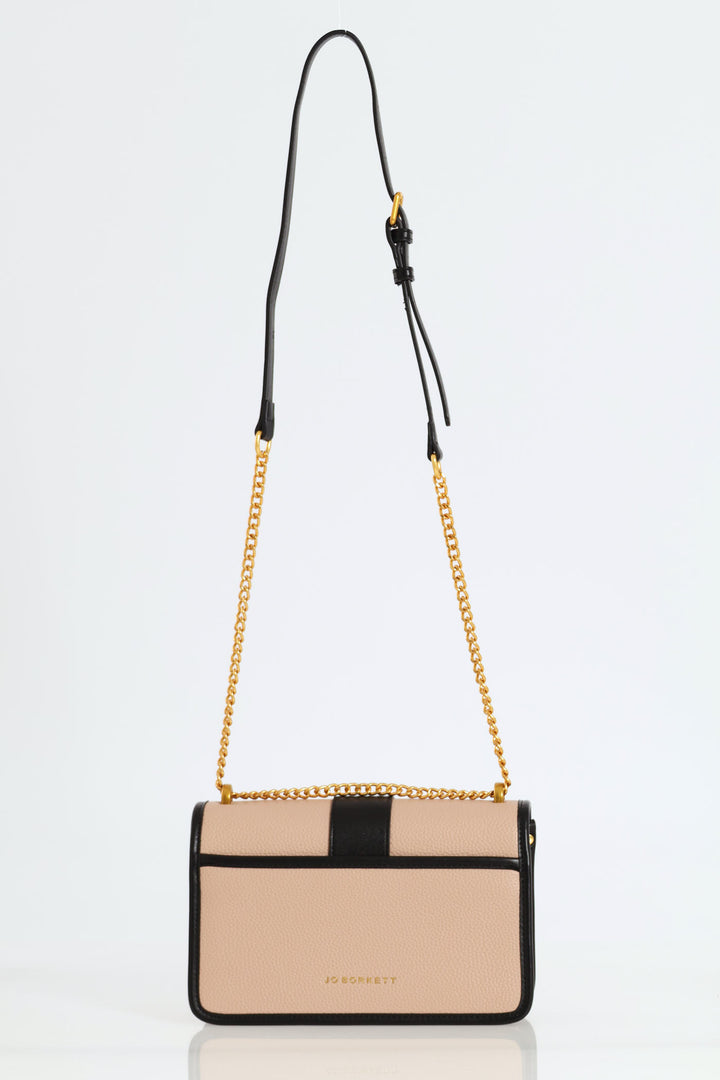 Olivia Flapover Sling Bag - Black/Taupe