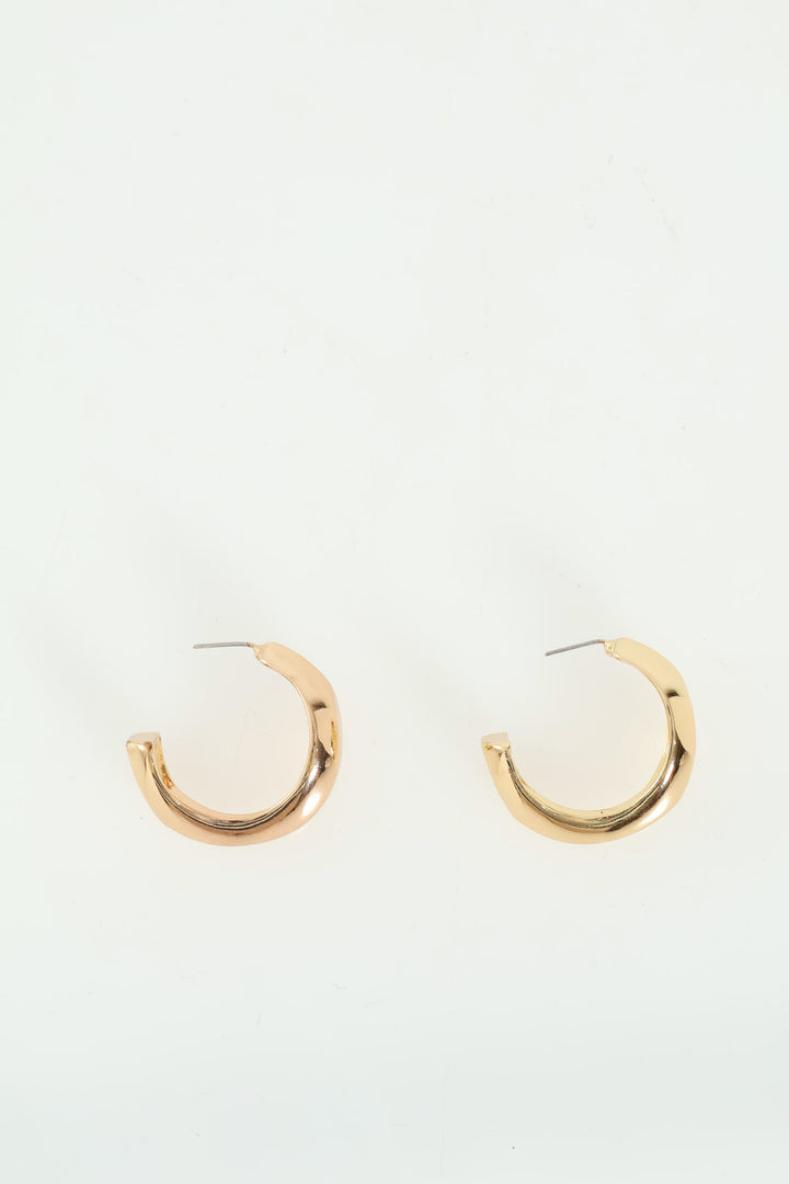 Chunky Irregular Hoop Earrings - Gold