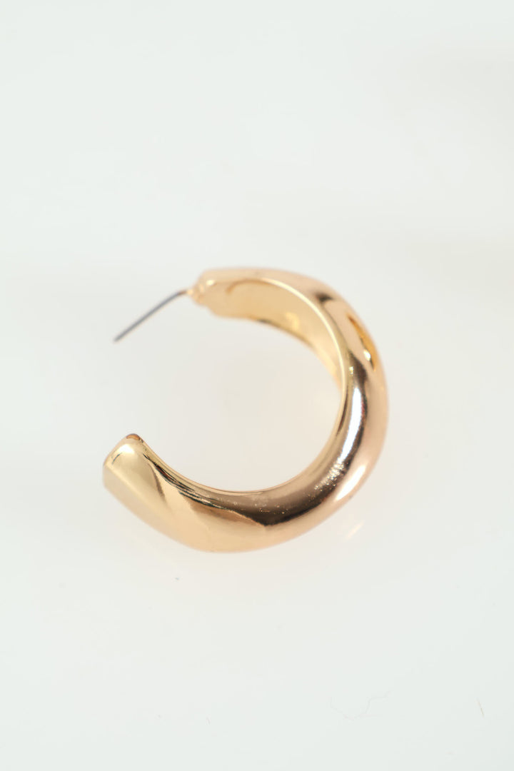 Chunky Irregular Hoop Earrings - Gold