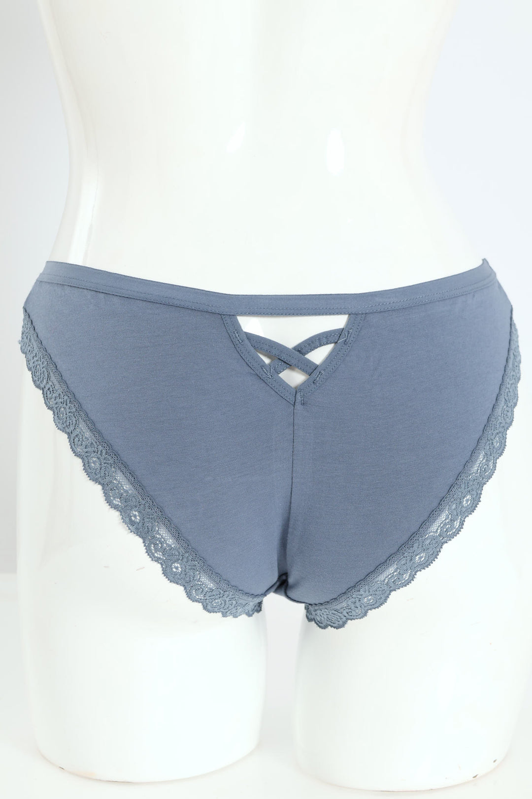 3 Pack Cotton Stretch Brazilian Panties - China Blue/Elderberry