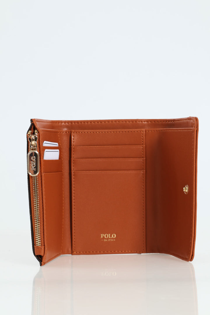 Peninsula Compact Trifold Purse - Tan