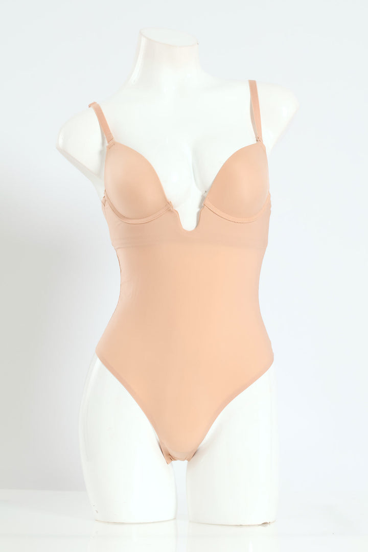 Plunge Push G-String Bodyshaper - Beige