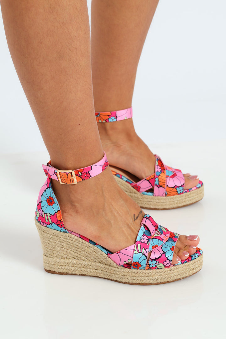 Landry Jockey Strap Espadrille Heel - Floral