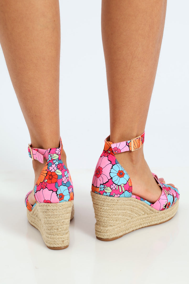 Landry Jockey Strap Espadrille Heel - Floral