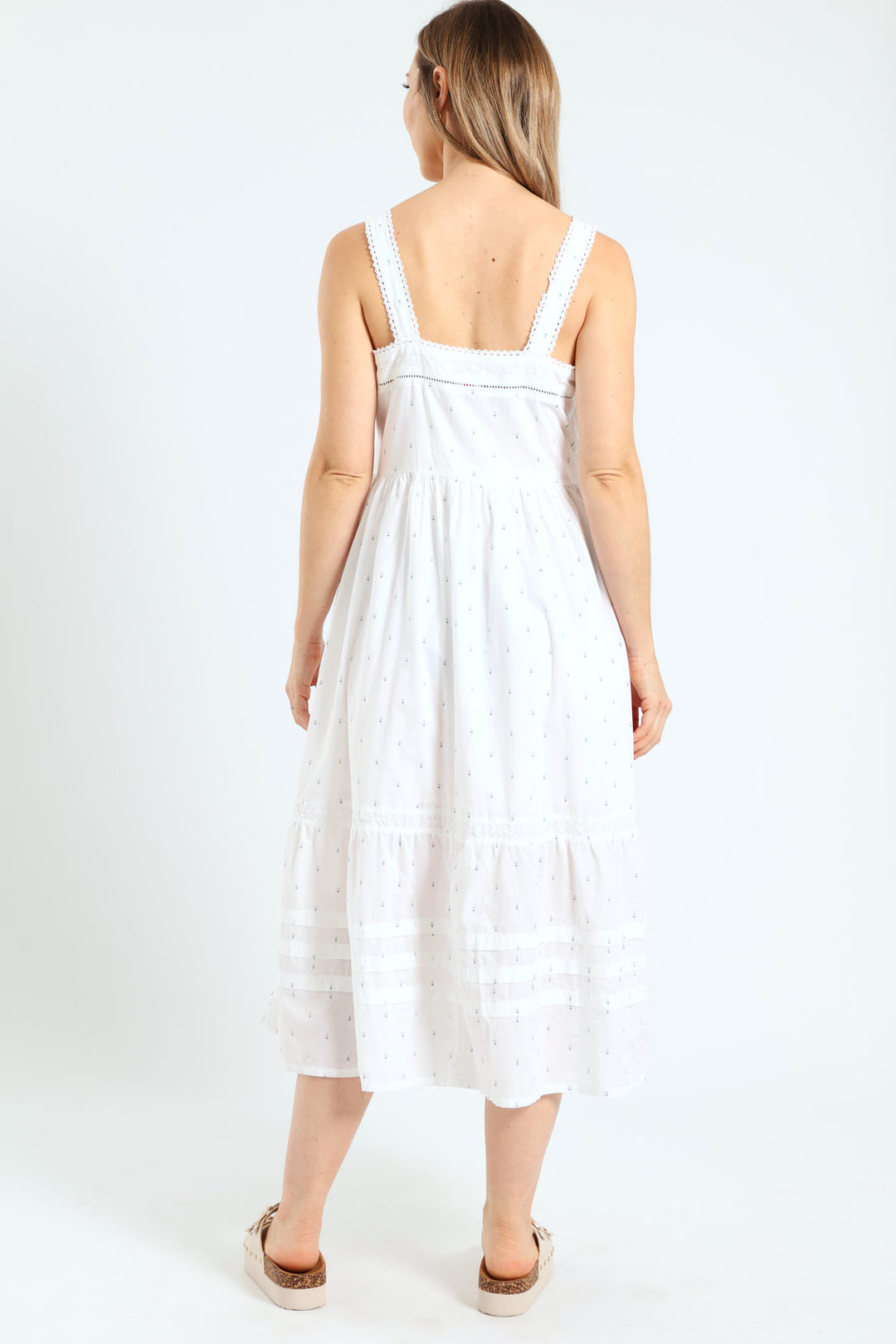 Cici Sleeveless Midi Dress - White