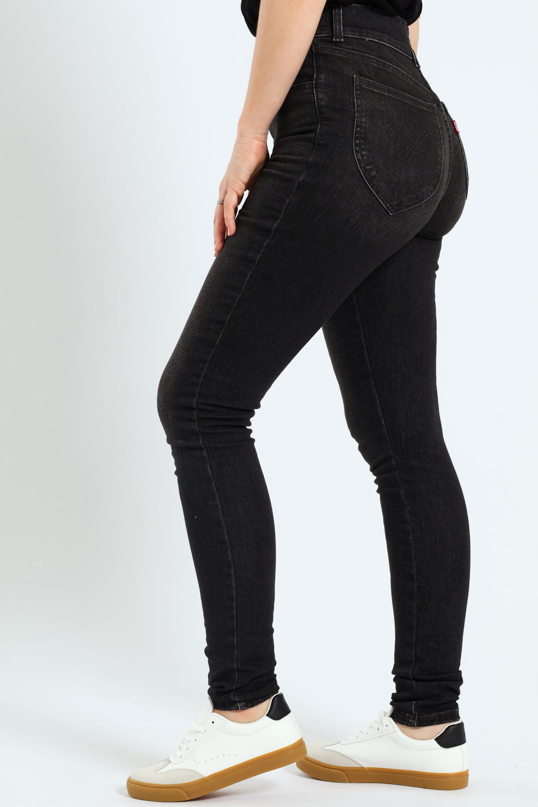 Retro High Real Time Skinny Jeans - Black