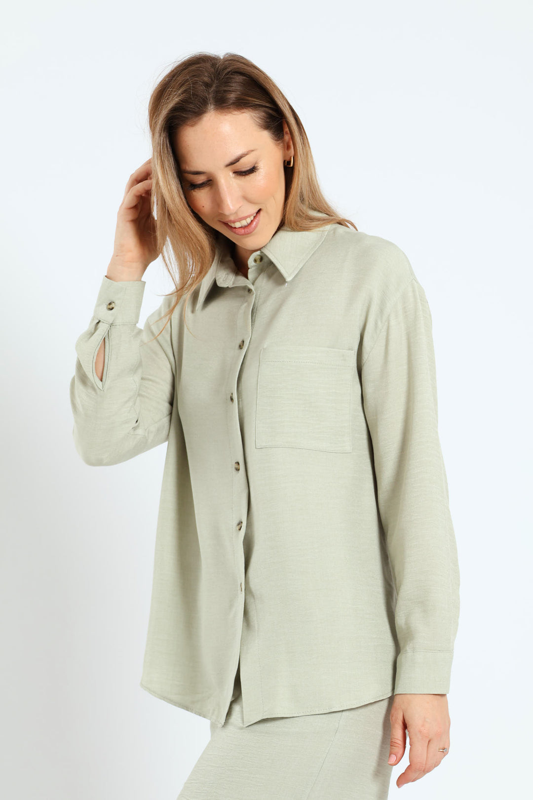 Long Sleeve Overshirt - Sage