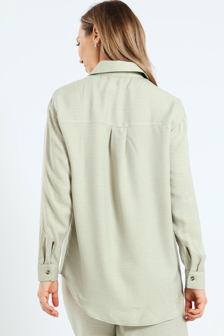 Long Sleeve Overshirt - Sage