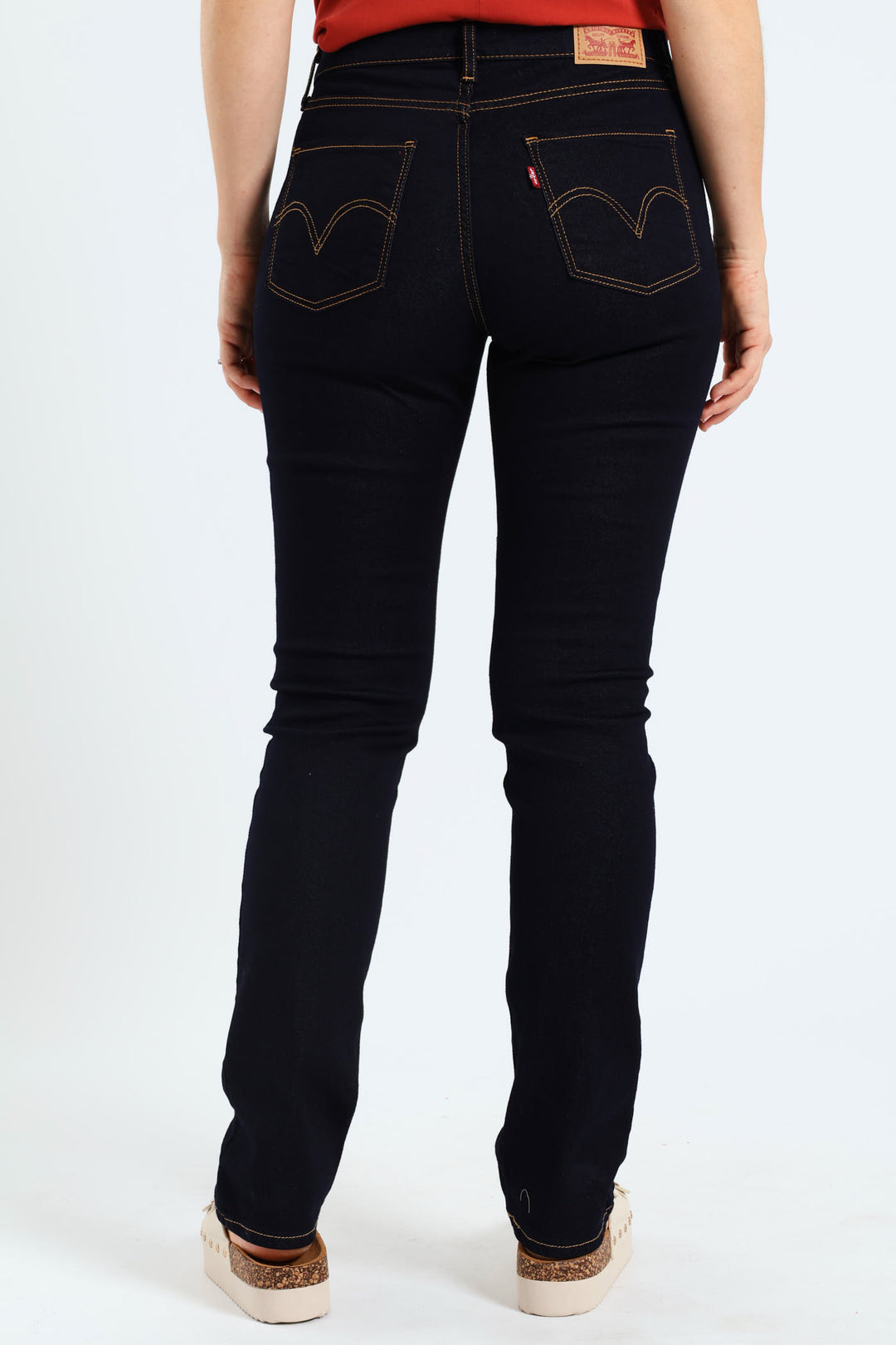 Curvy Straight Cast Shadows Jeans - Dark Blue