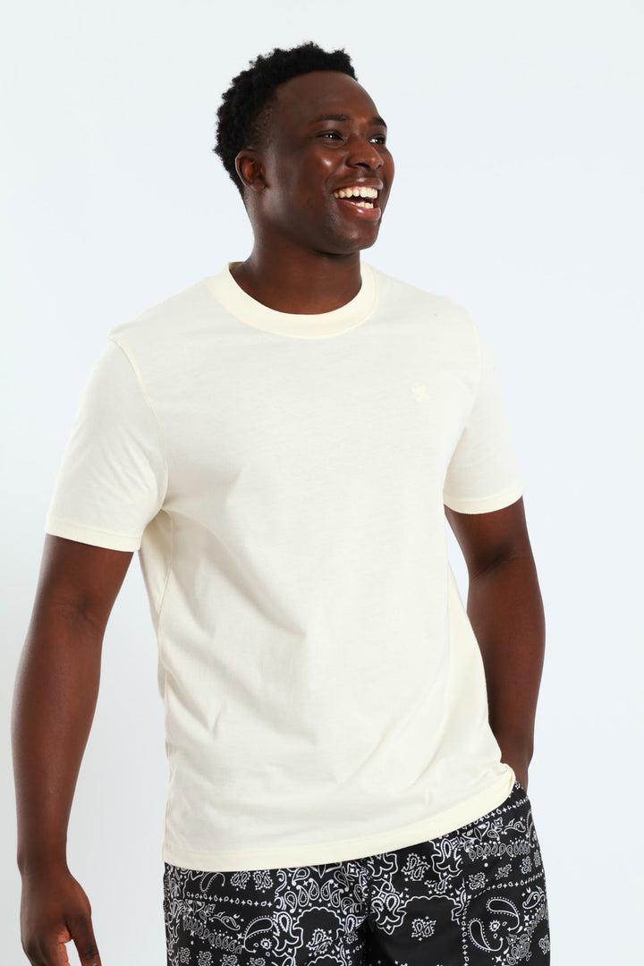 Ecru Plain Tee - Off White