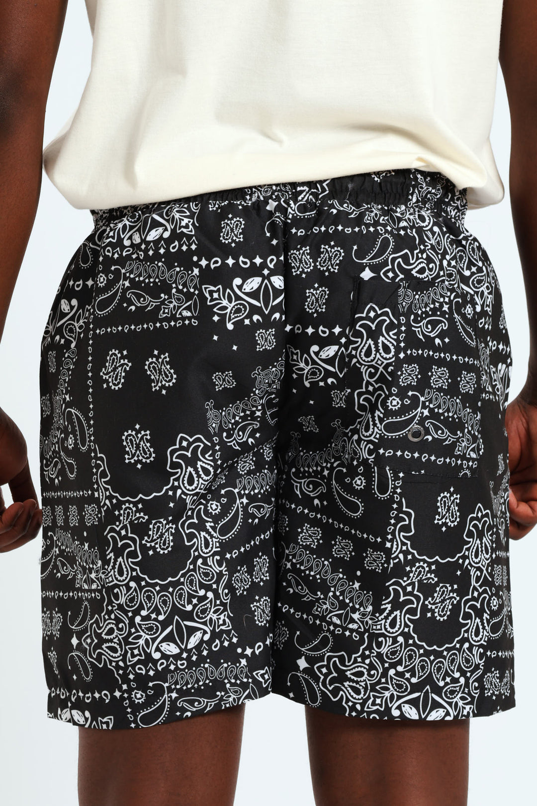 Bandana Paisley Swim Short - Black