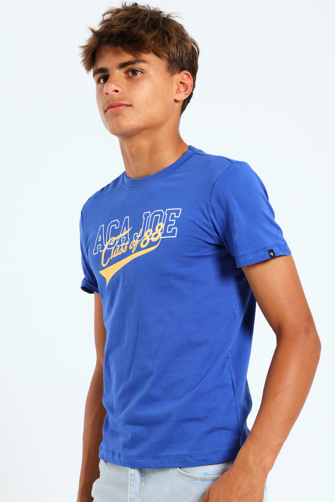 Boys Branded Print Tee - Cobalt