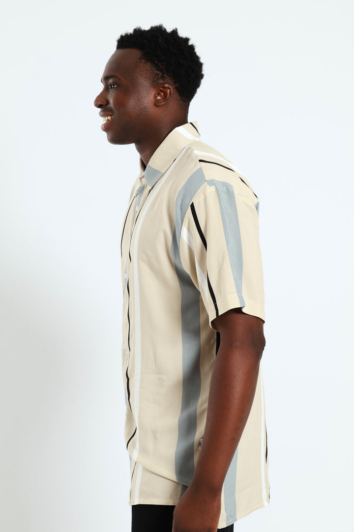 Travis Short Sleeve Shirt - Stone