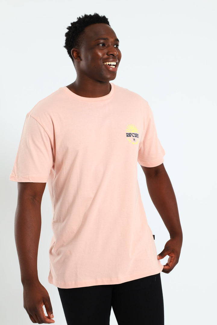 Sunset Spiral Tee - Peach