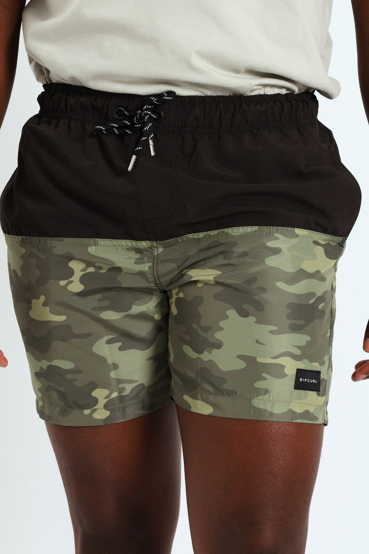 Camo Volley Shorts - Black