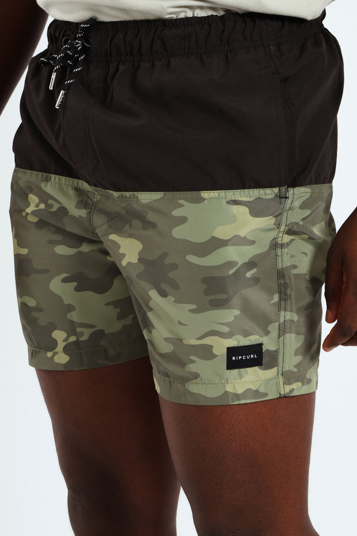 Camo Volley Shorts - Black