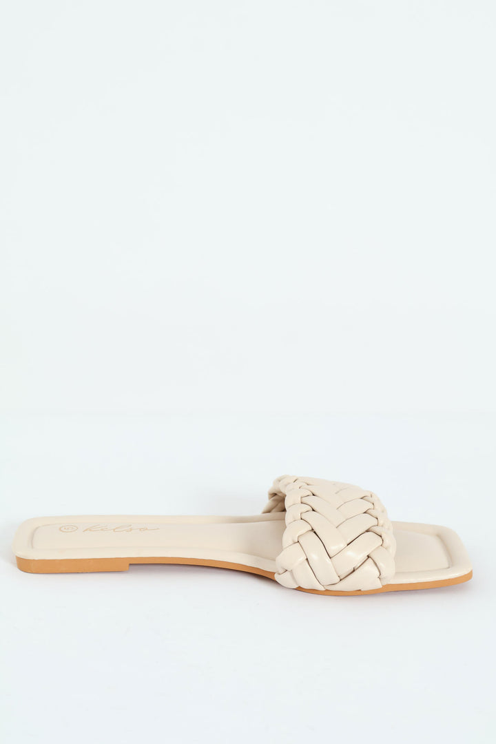 Weave Band On Padded Outsole Sandal - Off White