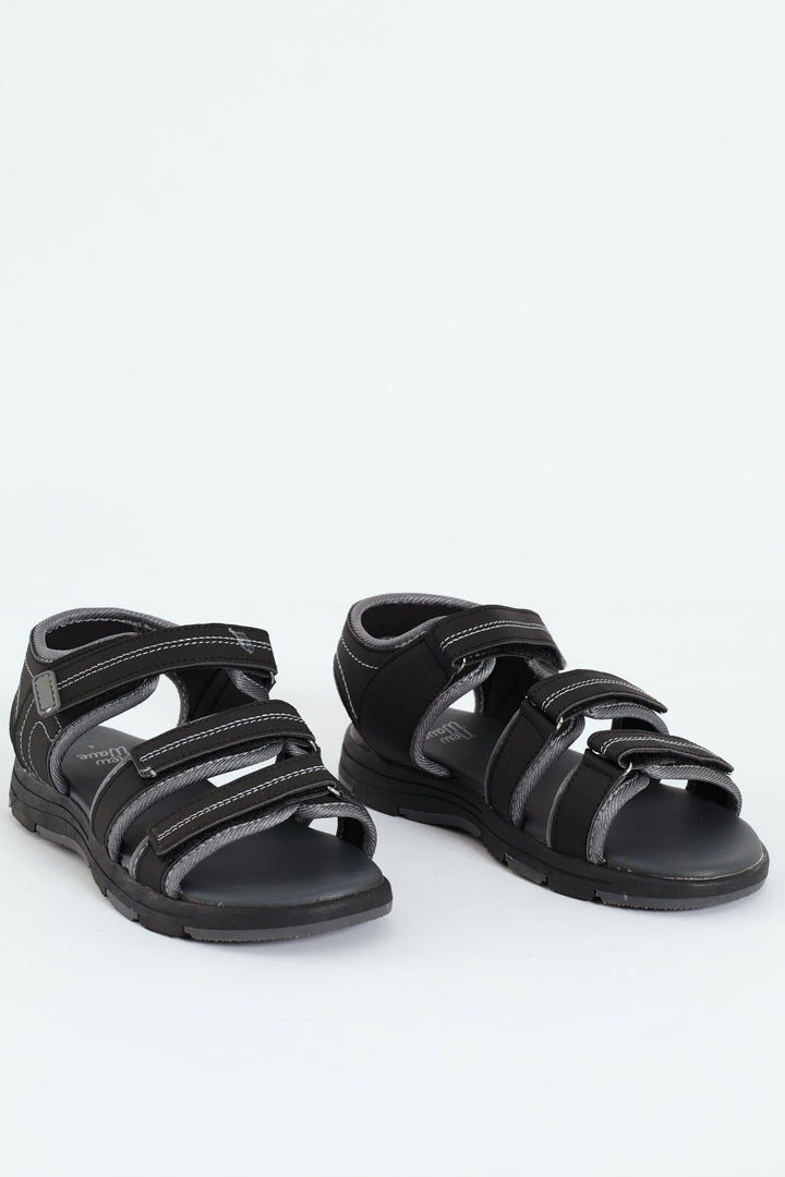 Boys Open Toe Adventure Sandal - Black