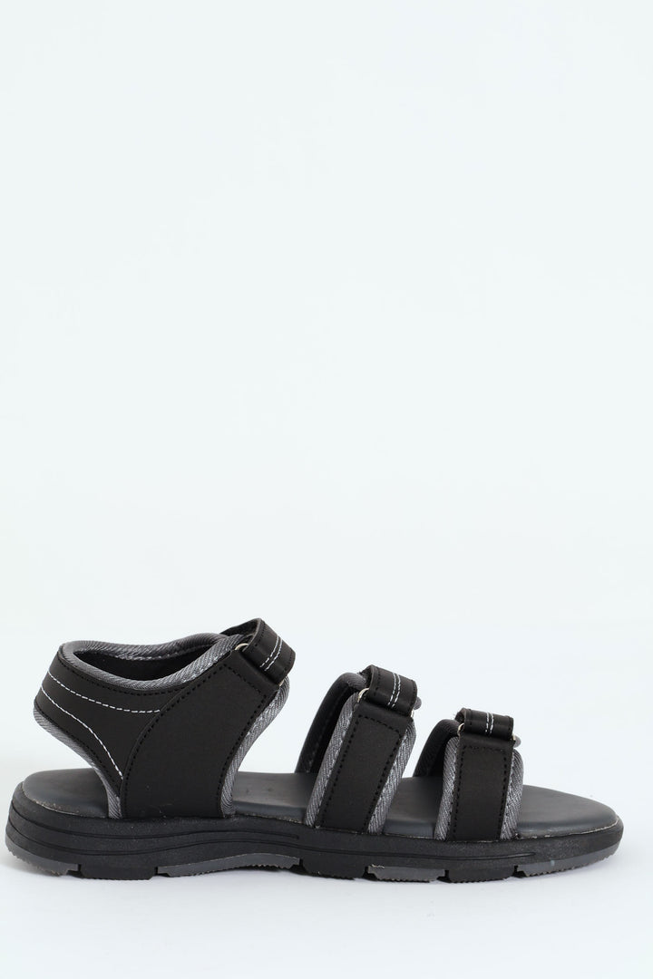 Boys Open Toe Adventure Sandal - Black