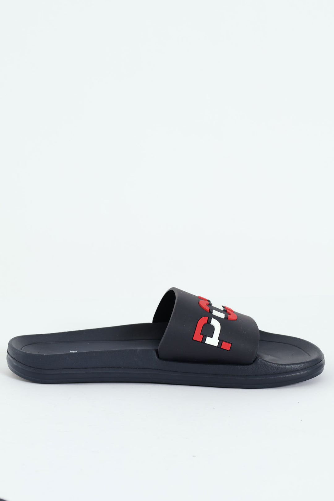 Branded Open Toe Pool Slide - Navy/Red