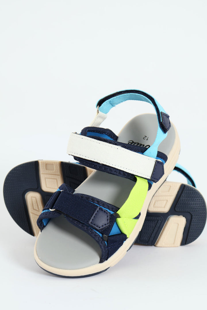 Boys Open Toe Adventure Sandal - Navy