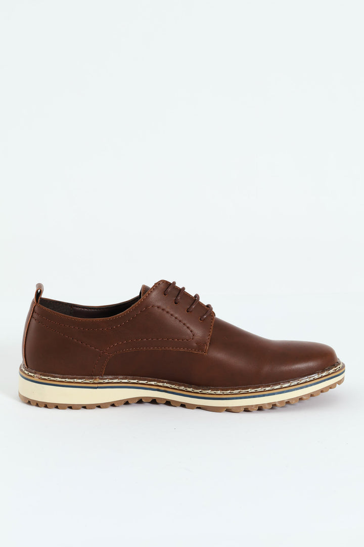 Lace Up Derby Shoe - Chocolate