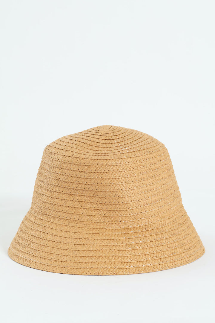 Straw Cloche Hat - Caramel