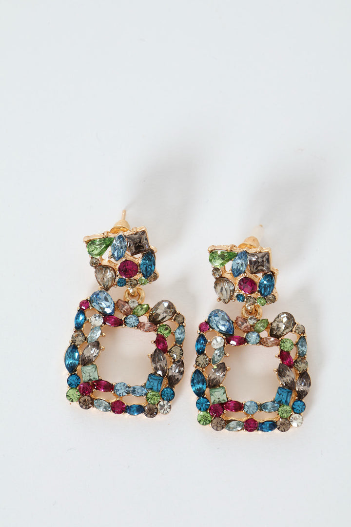 Colour Doorknocker Earrings - Gold