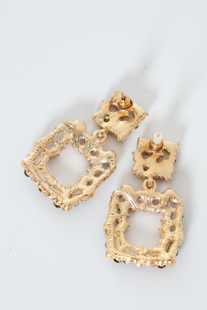 Colour Doorknocker Earrings - Gold