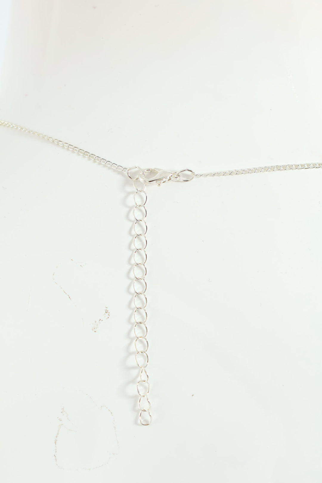 Diamante Cross Necklace - Silver