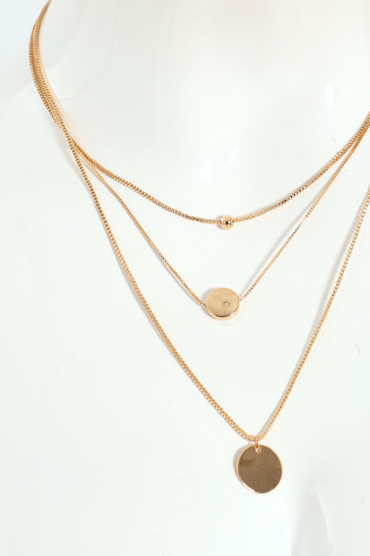 3 Layer Disc Necklace - Gold