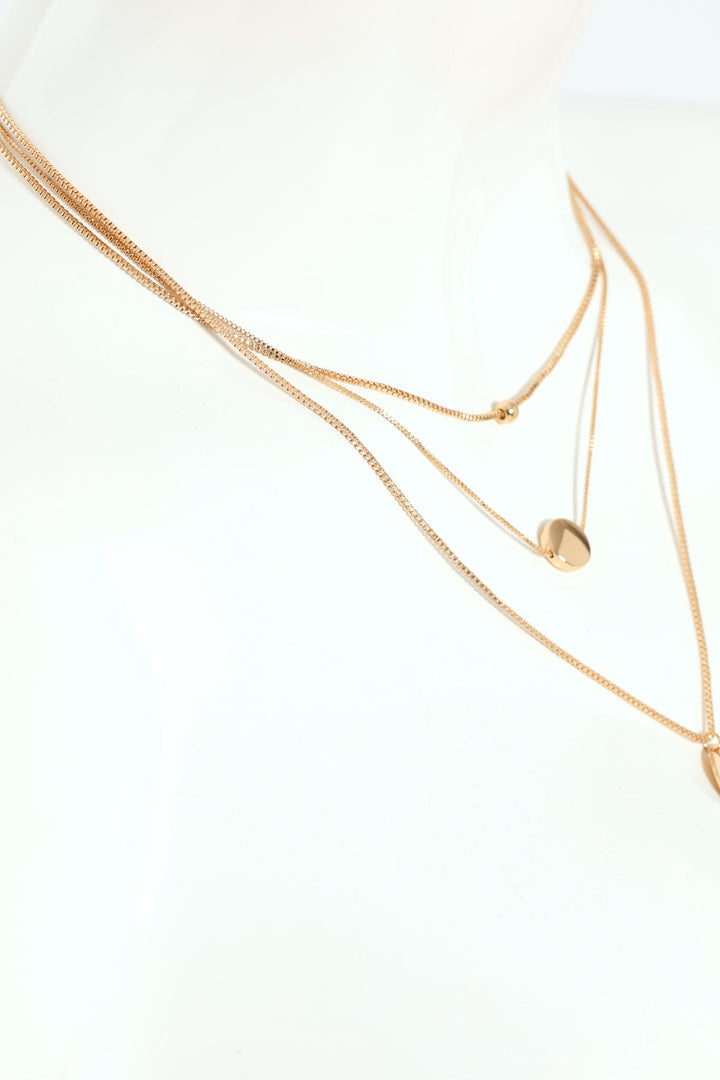 3 Layer Disc Necklace - Gold