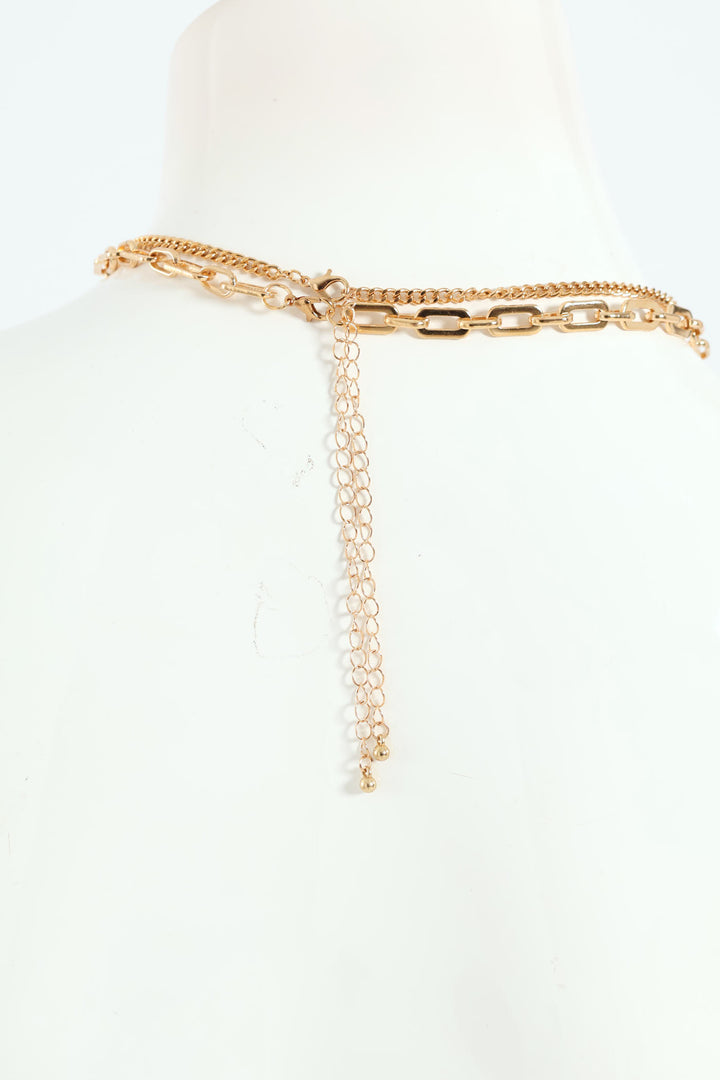 2 Layer Chunky Chain Necklace - Gold