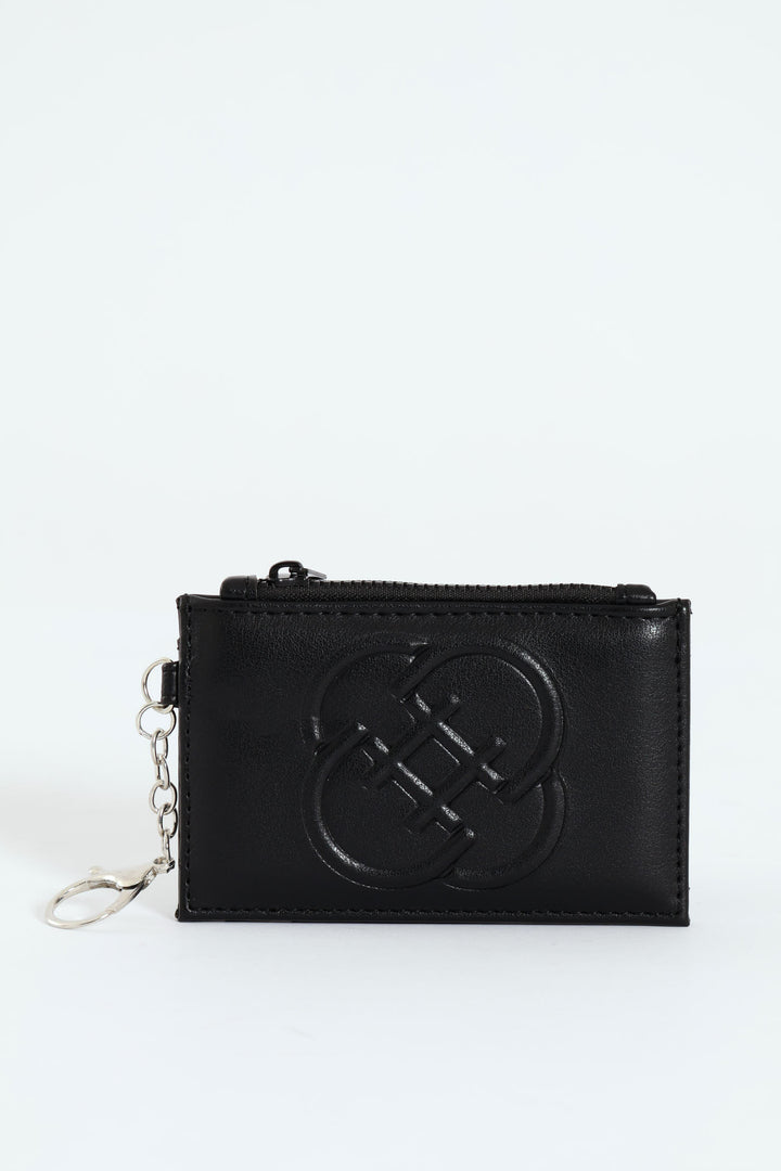 Key Chain Embossed Wallet - Black