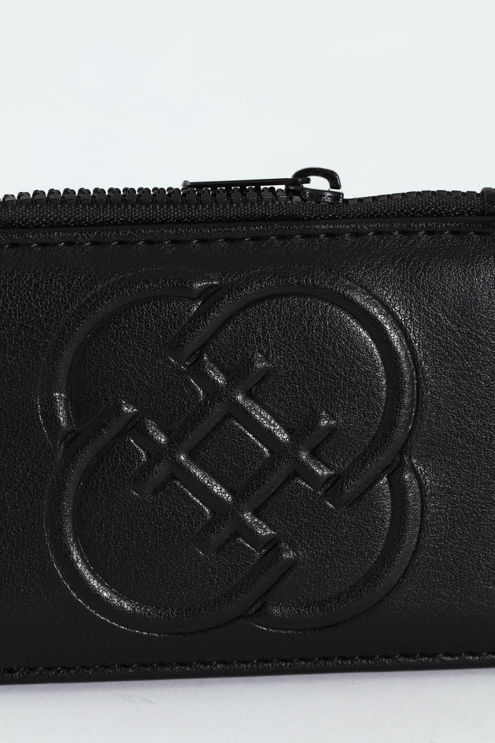 Key Chain Embossed Wallet - Black