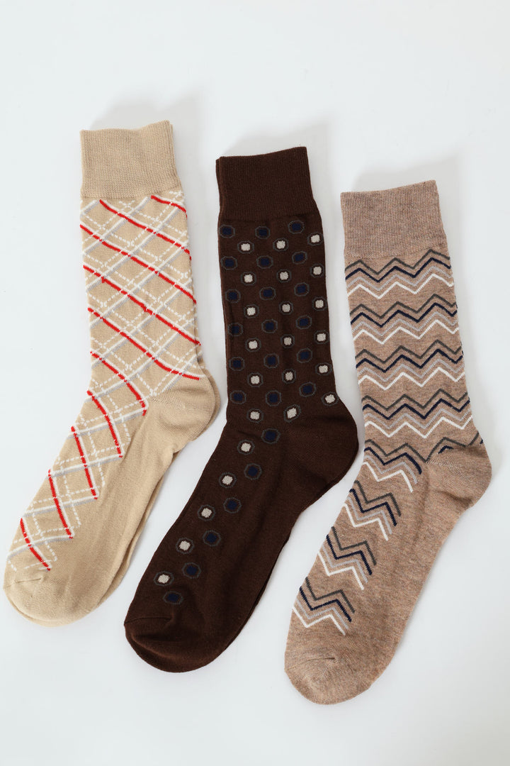 3 Pack Anklet Socks - Brown