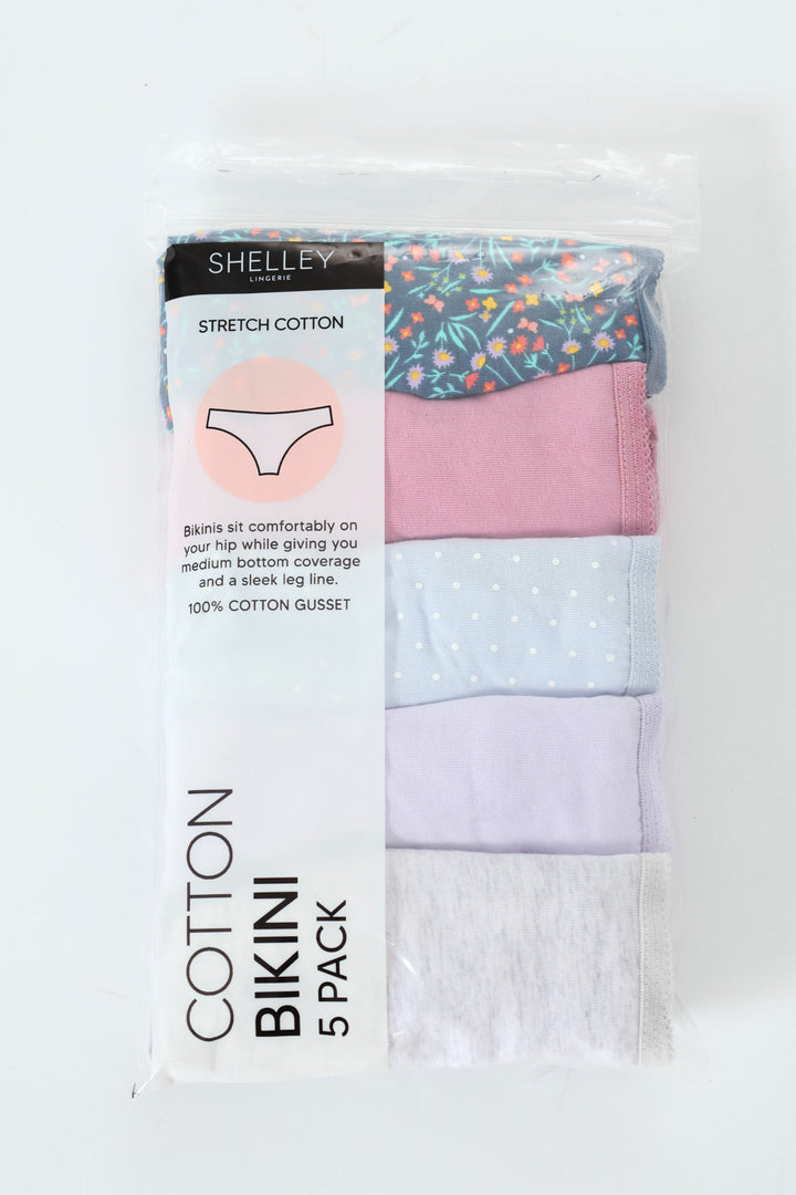 5 Pack Cotton Stretch Bikini Panties