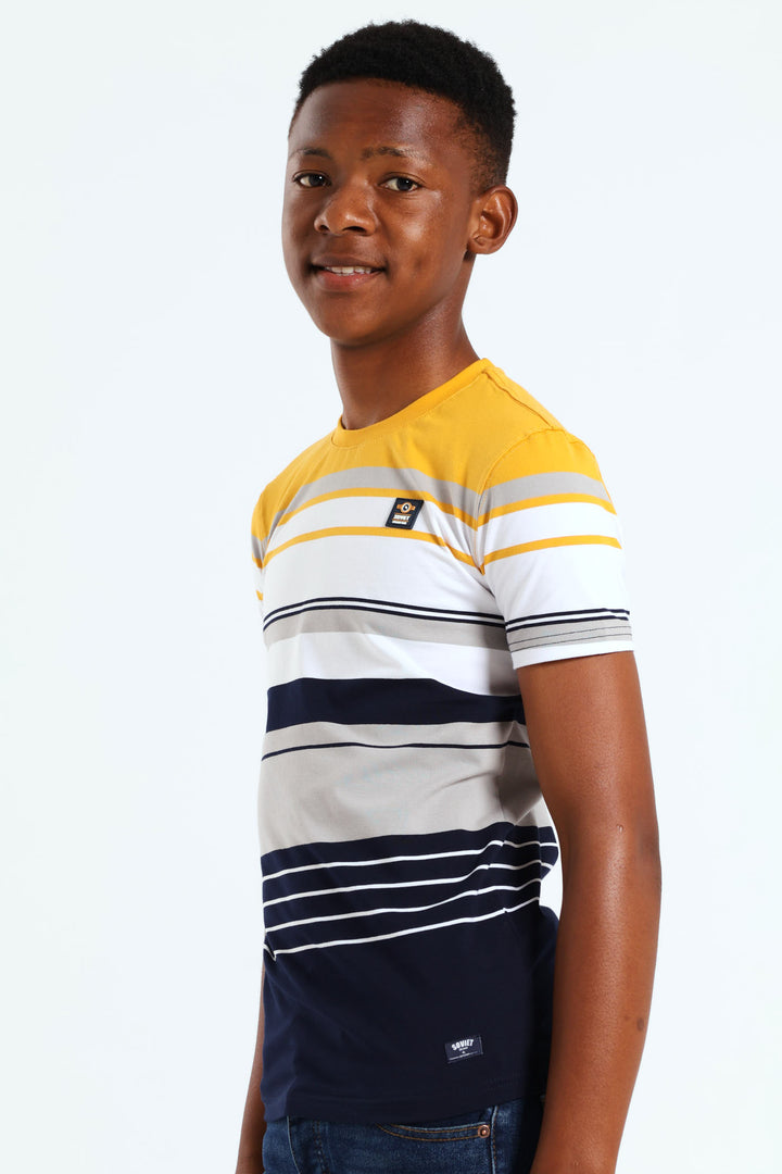 Boys Must Stripe Tee - White