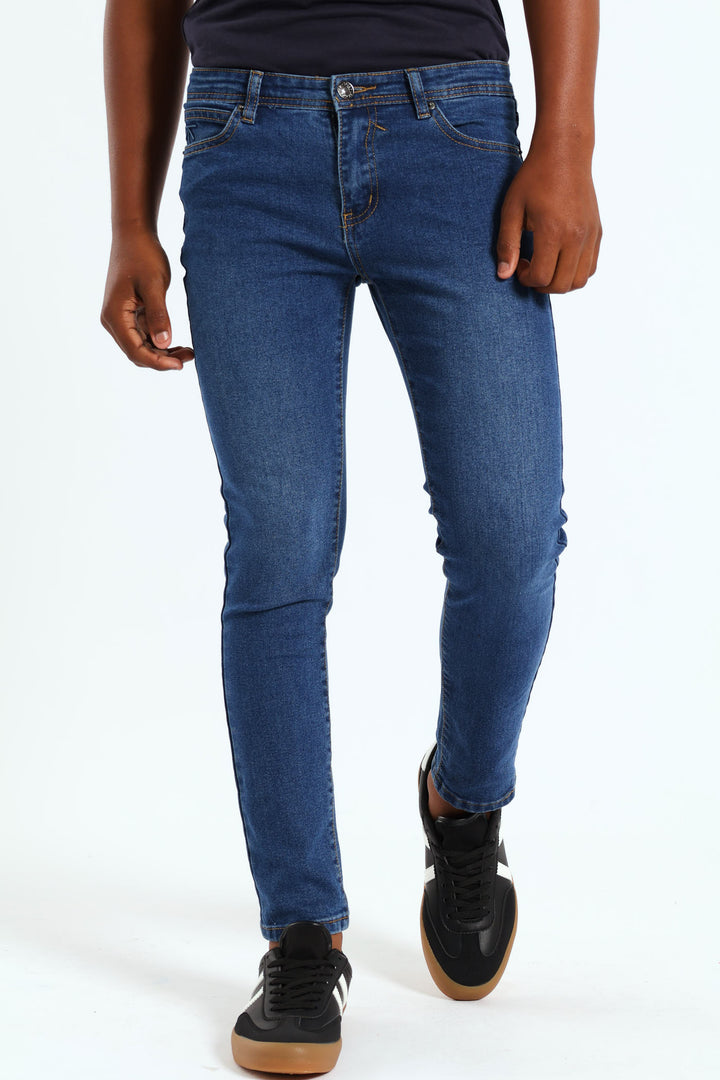 Boys Jarred Core Denim Pants - Indigo